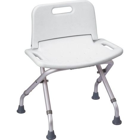 MSV – Siège de douche ajustable pliable – Hauteur 63 à 68,5 cm – Charge max 100 kg – Conception ergonomique pour confort et sécurité
