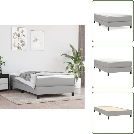 Letto a rete - vidaXL Struttura Letto a Rete a Molle Grigio Chiaro 80x200 cm Tessuto - Letto con molle
