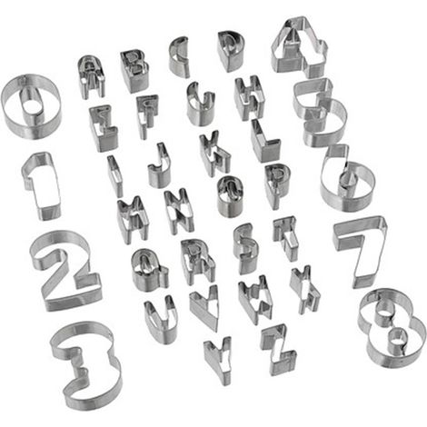 Emporte-pièces lettres et chiffres PASTRY, 35 éléments (1/6)