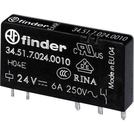 Finder 34.51.7.024.0310 Relè per PCB 24 V/DC 6 A 1 NA 1 pz.