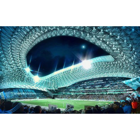 Papier peint panoramique Foot / Football - OM - Stade Orange Vélodrome - 195 cm x 122 cm (1/2)