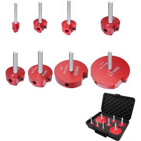 Set di 8 alesatori in alluminio per PVC da 1,27 a 10,2 cm, per raccordi in PVC e ABS, con inserto in carburo di tungsteno da 1,27 a 10,2 cm per lavori idraulici. (1/5)