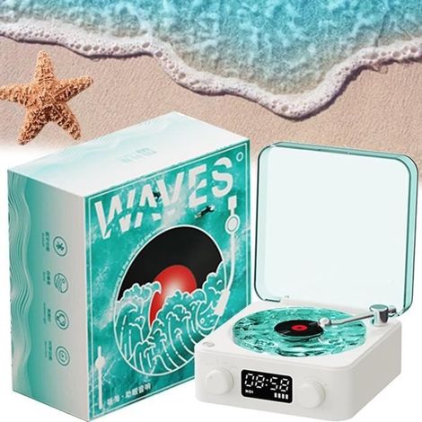 Northern The Waves 'U2013 Vintage Bluetooth Vinyl Record Player 2024, Tragbarer kabelloser Bluetooth-Lautsprecher mit Licht (1/4)