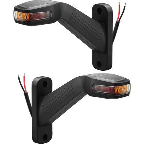 2x Caoutchouc Feu de Gabarit Latéral LED 12V 24V Etanche Feu Signalisation Latéraux Feux de Position pour Remorque (1/5)