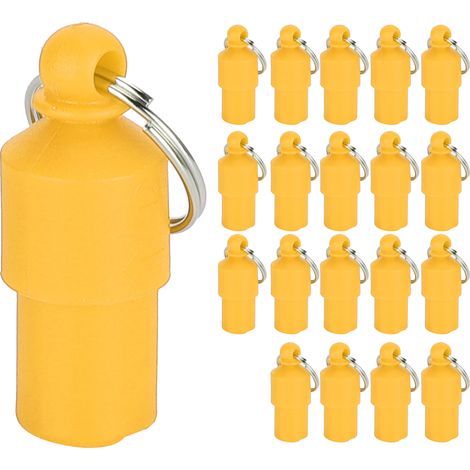 20 étiquettes anti-perte pour animaux de compagnie (chien/chat) avec nom et adresse, à ranger dans un tube cylindrique ou un pendentif pour collier (orange) (1/5)