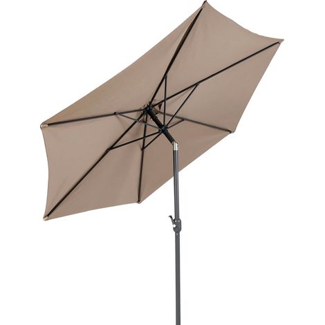 Linder Exclusiv knickbar Sonnenschirm, Gartenschirm 250 cm Taupe