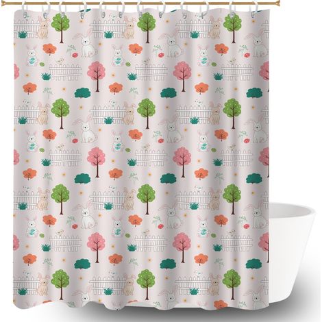 Rideau de douche en polyester 180x180 tendance protection douche pour salle de bain avec douche à l’italienne (1/5)