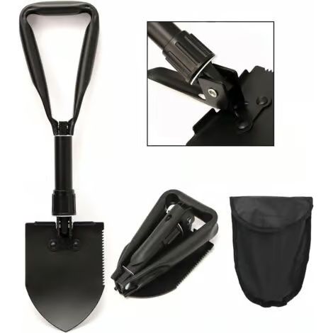 Pelle et pioche pliantes multifonctionnelles en métal, mini outil de survie militaire pour le camping, la randonnée et le jardinage (1/5)