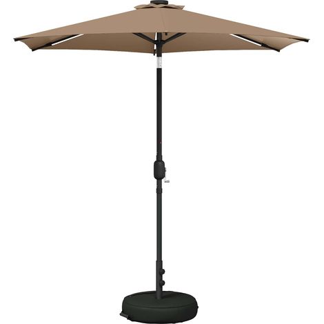 Gartenparasol mit LED-Lichtern und Sockel 230 x 230 cm vidaXL (1/5)