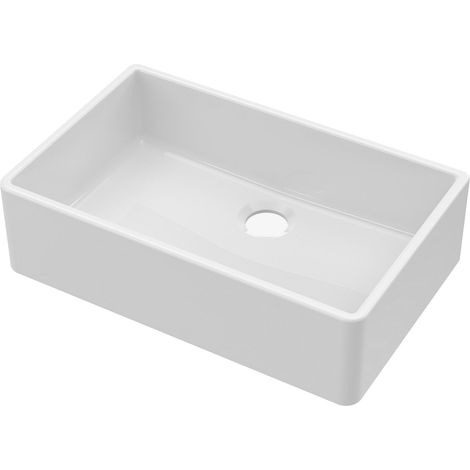 795mm - Fireclay Single Bowl Butler Kitchen Sink - No Overflow & No Tap Hole (1/5)