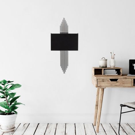 Applique art déco en métal noir et argenté - L. 22 x H. 75 cm - SANGARIUS (1/5)