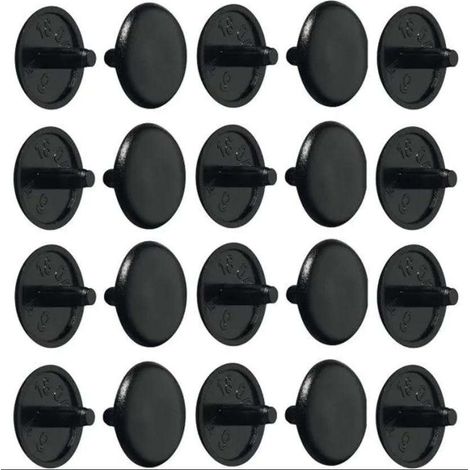 Cyclingcolors – Lot de 20 cache vis plastique noir PZ2 – Pour vis standard – Fini soigné et professionnel – Compatible meubles et bricolage (1/2)