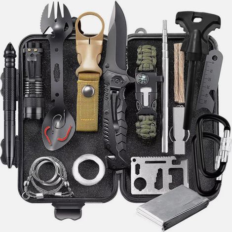 Kit de survie d'urgence avec filtre extérieur, outil SOS pour la randonnée, le camping et les activités tactiques. (1/5)