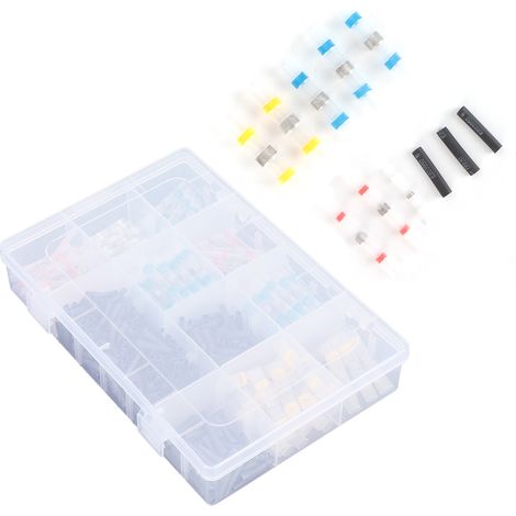 Gaine thermorétractable 500 pièces, connecteurs à souder étanches, manchons électriques pour câbles, kit de sertissage, protection fil, terminaison étanche. (1/5)