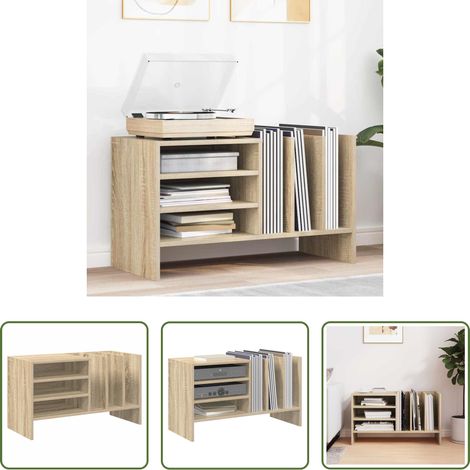 vidaXL Étagère vinyles - Meuble à vinyles avec étagère Chêne Sonoma 78,5 x 35 x 45 cm (1/5)