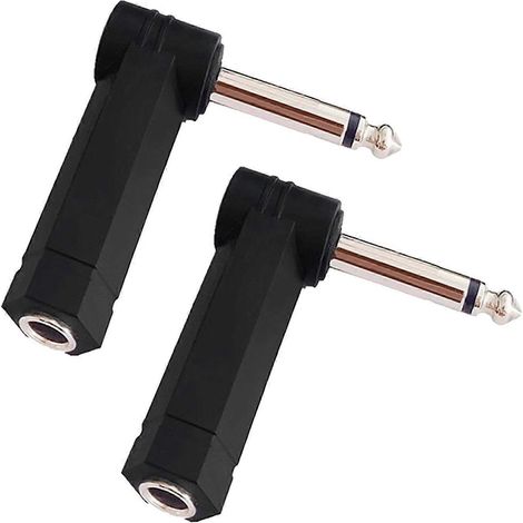 Adaptateur audio coudé à 90 degrés de 6,35 mm (1/4 pouce), convertisseur audio à transmission de signal haute fidélité, convient aux guitares et aux équipements audio, multicolore. (1/5)