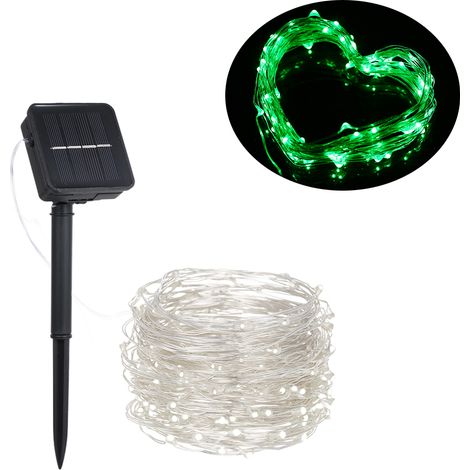 6W 10M 100LED Solar-Lichterkette, grün, biegsam, flexibler Kupferdraht, IP65, 8 Beleuchtungsmodi, 600mAh Akku für Garten, Hof und Terrasse (1/4)