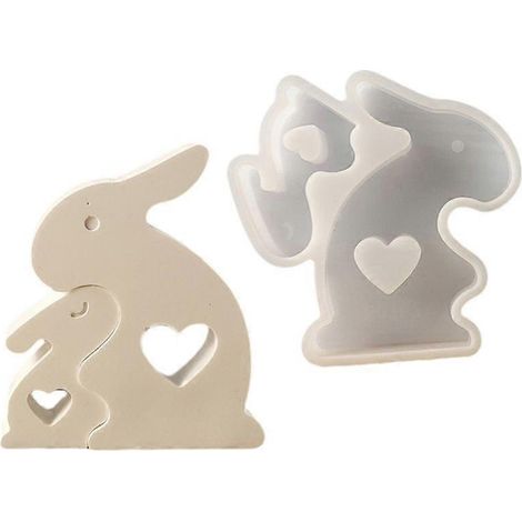 Moules à bougies en silicone lapins 3D, moule en silicone pour fondant et pâtisserie (1/5)