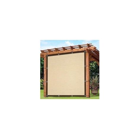 Voile d'ombrage rectangulaire avec œillets 2 x 3 m, respirante, protection solaire, pour serre, terrasse, jardin, clôture, beige (1/4)