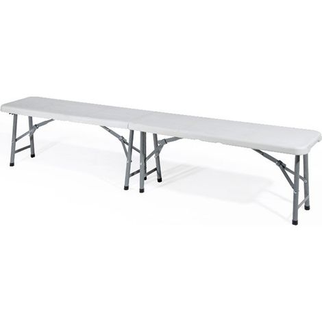 Panca Pieghevole Richiudibile Trasportabile Pic Nic 183 cm Verdelook - Colore: Bianco