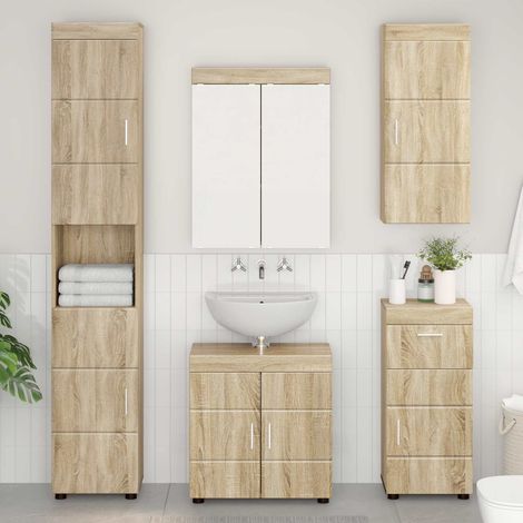 vidaXL Armoire murale de salle de bain TULUM Chêne Sonoma