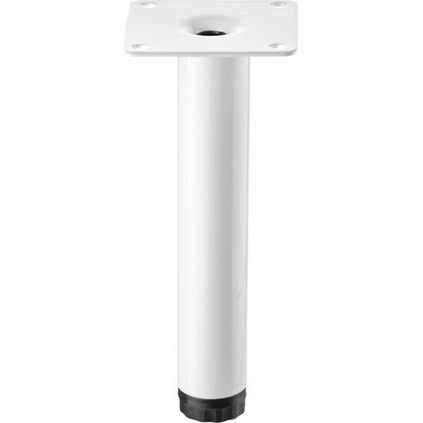 SOTECH Möbelfuß LIMA Höhe 150 mm, Ø 25 mm Höhenverstellbar 10 mm weiss matt Vitrinenfuß Sockelfuß Schrankfuß