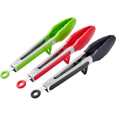 Pinze Cucina Silicone Griglia Resistenti Calore 3 Pezzi 23 cm (1/5)
