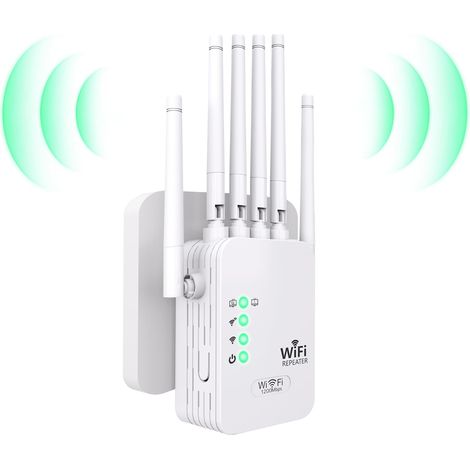 Répéteur WiFi 1200 Mbps Double Bande, Amplificateur WiFi, 6 Antennes (1/5)