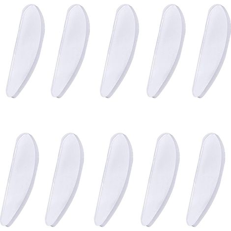 Coussinets De Nez - Silicone Antidérapant - Épaisseur 1,9 Mm - Forme D 1,9 X 0,8 Cm - Pour Lunettes Optiques Et De Soleil - 10 Paires