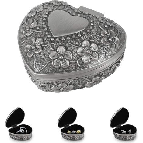 1 boîte à bijoux vintage en forme de cœur (1/5)