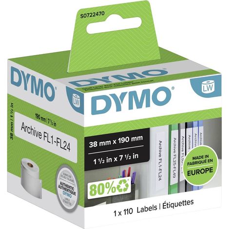Rotolo etichette adesive Dymo LW per registratori a leva 38x190mm [S0722470] (1/5)