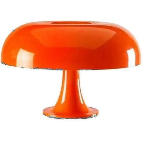 Lampe de table LED design italienne en forme de champignon, orange, idéale pour la chambre, le salon, l'hôtel ou comme lampe de chevet. (1/5)