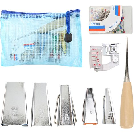 Stoffeinfasswerkzeug, Schrägbandformer, Quiltfuß, DIY-Nähset, 5 Einfasswerkzeuge (1/5)