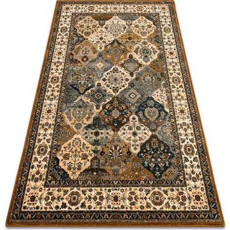 Wool carpet POLONIA Samari Ornament jadeit brown 170x235 cm