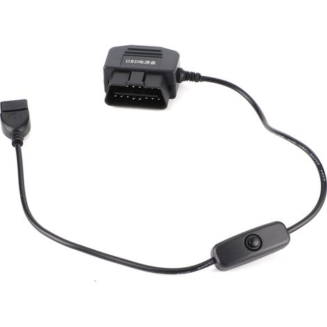 18,7 Zoll langes OBD2-USB-Ladekabel mit 16-poligem Stecker für Auto-GPS-DVR-Kamera (1/5)