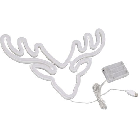 Enseigne lumineuse LED néon alimentée par USB et piles, décoration murale de Noël pour chambre, lumière chaude (1/5)
