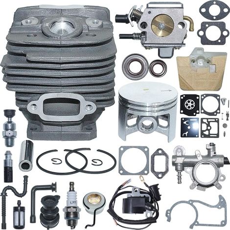 Kit cylindre piston 48mm pour Stihl MS360 036 ensemble de réparation carburateur bobine d'allumage, cylindre, piston, axe, segment, circlip, décompression, bougie, bobine d'allumage, filtre à air (1/5)
