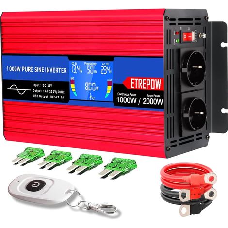 1000w /2000w Convertisseur Pur Sinus 12v 220v/230v Transformateur (1/5)