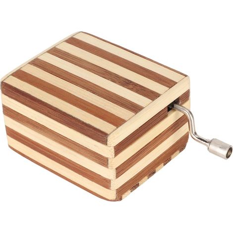 Retro-Spieluhr aus Holz, tragbare Kurbel im Handflächenformat, einfache Bedienung, Vintage-Spieluhr für Zuhause, Auto oder Büro (1/5)