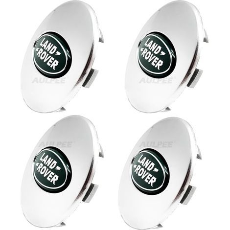 Enjoliveur de moyeu avec logo central 62 mm en ABS compatible avec les accessoires Land Rover (LR vert chromé) (1/4)