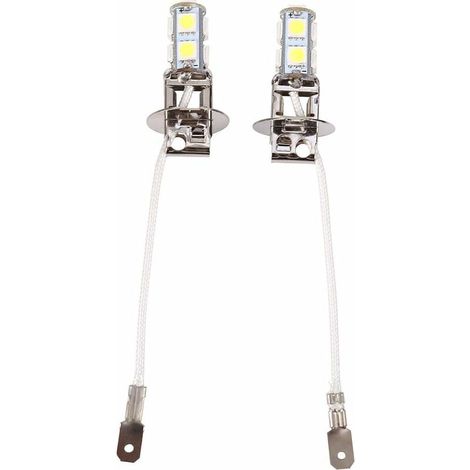 VURAHOME - Lampadina LED H3 6500K 2 pezzi H3 5050 bianca 9 SMD LED Xenon DC 12V Lampadine fendinebbia per auto 6500K Lampadine fendinebbia anteriori Lampadine faro Xenon bianco per auto (1/5)