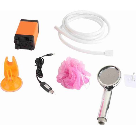 Kit doccia professionale da esterno con pompa portatile silenziosa ricaricabile tramite USB per casa, campeggio, viaggi e pulizia – Alta resistenza, fai da te, officina, edilizia, installazione (1/5)