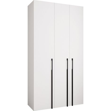 Armario Hartford 571, Blanco, 246x130x42cm, Puertas de armario: Con bisagras, Número de estantes: 8