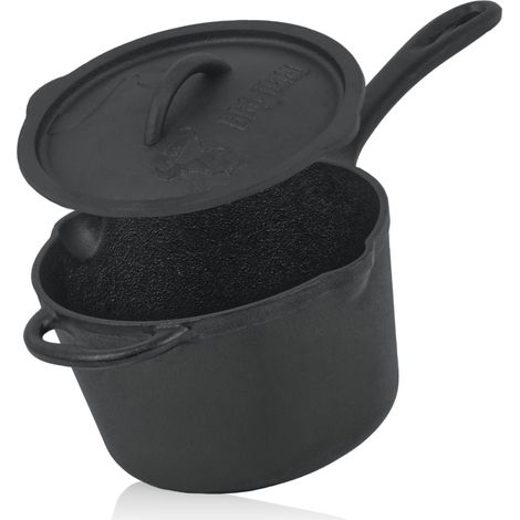 BBQ-Toro Casserole en fonte avec couvercle et manche 2 litres Pour petites portions, soupes