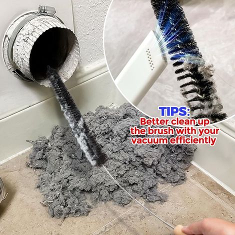 Kit de nettoyage pour conduit de sécheuse (2 pièces) - Brosse à poussière en acier inoxydable 304