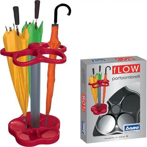 Portaombrelli in Plastica Porta Ombrello Flow Casa Ufficio Rosso Bama (1/5)