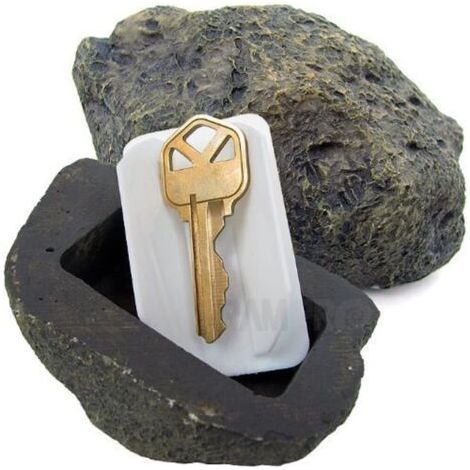 Hide-a-Spare-Key - Fausse pierre - Ressemble à une vraie pierre - Sans danger pour le jardin ou la terrasse extérieure, géocaching (1/5)