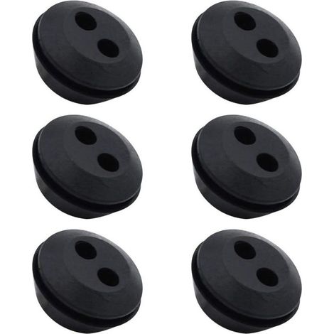 Lot de 6 Bouchon de Tuyau de Carburant Joint de Réservoir Caoutchouc 2 Trous Passe durite Passe Durite Reservoir Debroussailleuse Accessoires