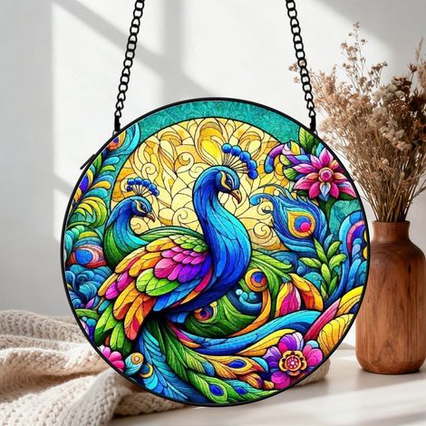 Attrape-soleil vitrail dauphin 20 cm décoration suspendue fenêtre animal lumineux cadeau Noël (1/5)