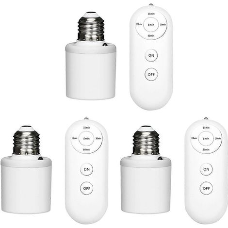 Douille de lampe télécommandée, télécommande sans fil pratique, fonction minuterie, pour la décoration intérieure (1/5)